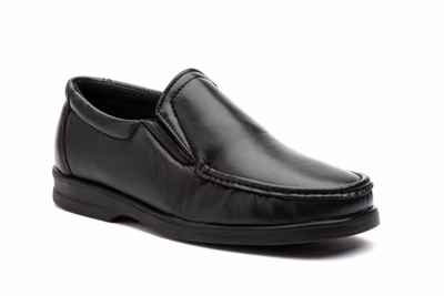 Zapatos Hombre Piel Negro Elásticos - 2