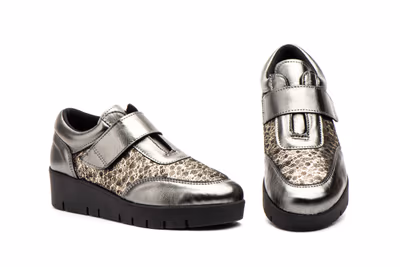 Zapatos Mujer Piel Metal