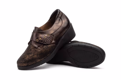 Zapatos Mujer Piel Bronce Licra - 4