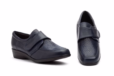 Zapatos Mujer Piel Velcro Cuña