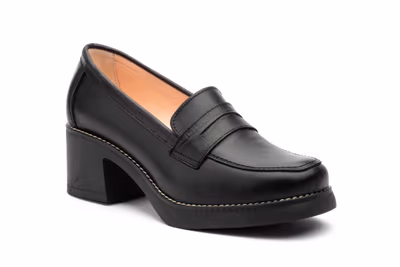 Zapatos Mujer Piel Negro Tacón Antifaz - 2