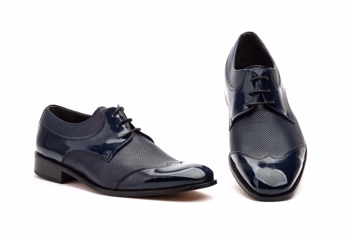 Zapatos Hombre Piel Marino Suela de Cuero