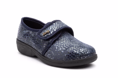 Zapatos Mujer Licra Marino Velcro - 2