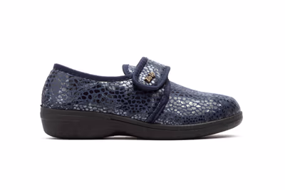 Zapatos Mujer Licra Marino Velcro - 3