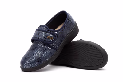 Zapatos Mujer Licra Marino Velcro - 5