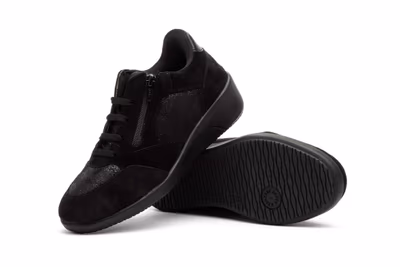 Deportivos Mujer Piel Negro Negro Cuña - 5