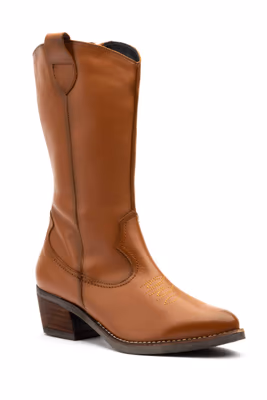 Botas Camperas Mujer Piel Napa Cuero Tacón Cubano - 2