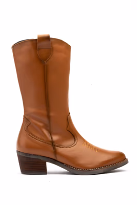 Botas Camperas Mujer Piel Napa Cuero Tacón Cubano - 3