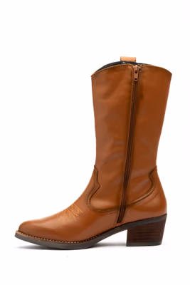 Botas Camperas Mujer Piel Napa Cuero Tacón Cubano - 4