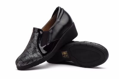 Zapatos Mujer Piel Negro Elásticos Licra - 5