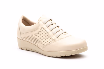 Deportivos Mujer Piel Beige Elásticos - 2