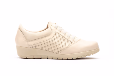 Deportivos Mujer Piel Beige Elásticos - 3