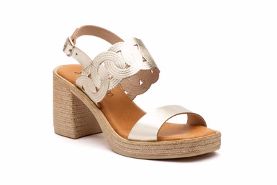 Sandalias Mujer Piel Platino Tacón Alto - 2