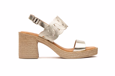 Sandalias Mujer Piel Platino Tacón Alto - 3