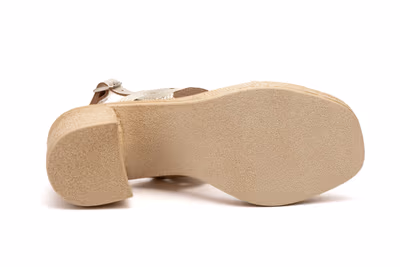 Sandalias Mujer Piel Platino Tacón Alto - 4