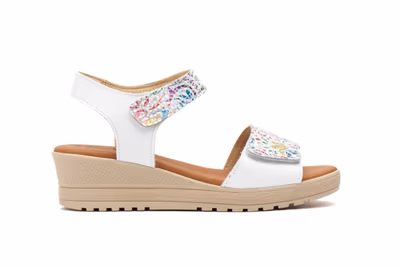 Sandalis Mujer Piel Blanco Colores Alto Estilo ref. AE-647 - 3