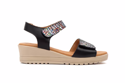 Sandalias Mujer Piel Negro Colores Velcro Alto Estilo ref. AE-647 - 3