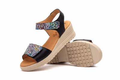Sandalias Mujer Piel Negro Colores Velcro Alto Estilo ref. AE-647 - 5
