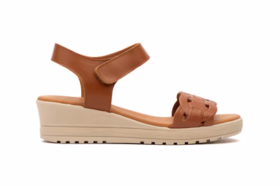 Sandalias Mujer Piel Cuero Velcro - 3