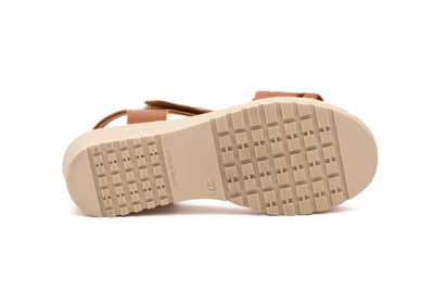 Sandalias Mujer Piel Cuero Velcro - 4