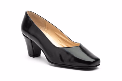 Salón Mujer Piel Negro Tacón - 2