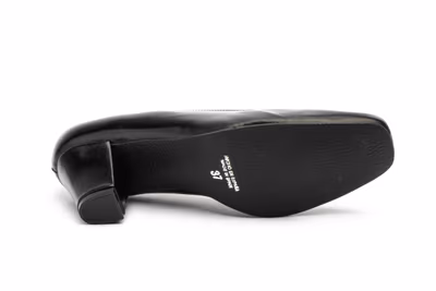 Salón Mujer Piel Negro Tacón - 3