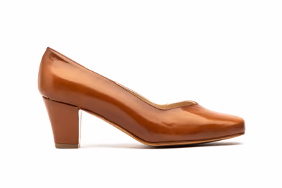 Salón Mujer Piel Camel Tacón - 3