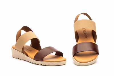 Sandalias Mujer Piel Cuero Elásticos