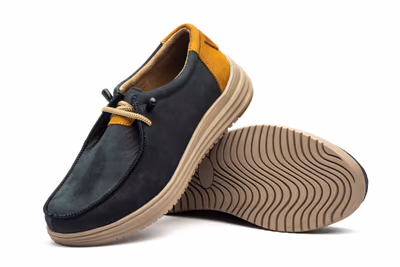 Náuticos Hombre Piel Nobuck Marino Cordones - 5