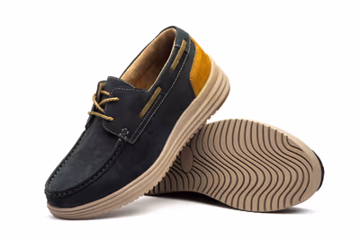 Náuticos Hombre Piel Nobuck Marino Cordones - 5