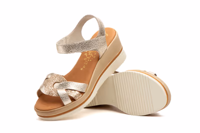 Sandalias Mujer Piel Platino - 5