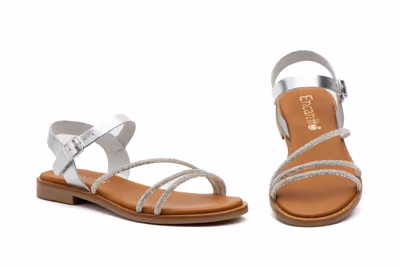 Sandlias Mujer Piel Plata
