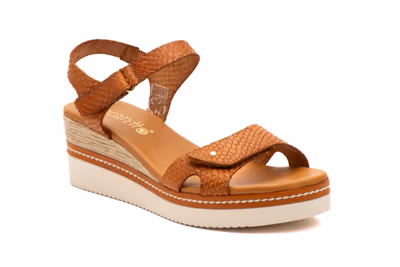 Sandalias Mujer Piel Cuero Cuña - 2