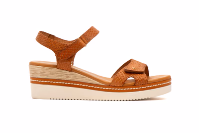 Sandalias Mujer Piel Cuero Cuña - 3