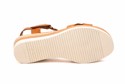 Sandalias Mujer Piel Cuero Cuña - 4