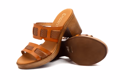 Sandalias Mujer Piel Cuero Tacón - 5