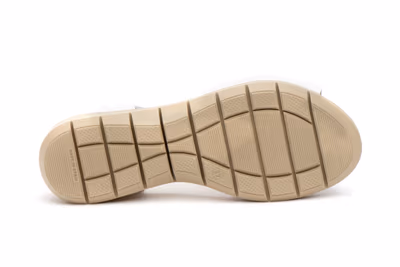 Sandalias Mujer Piel Blanco Velcro - 4