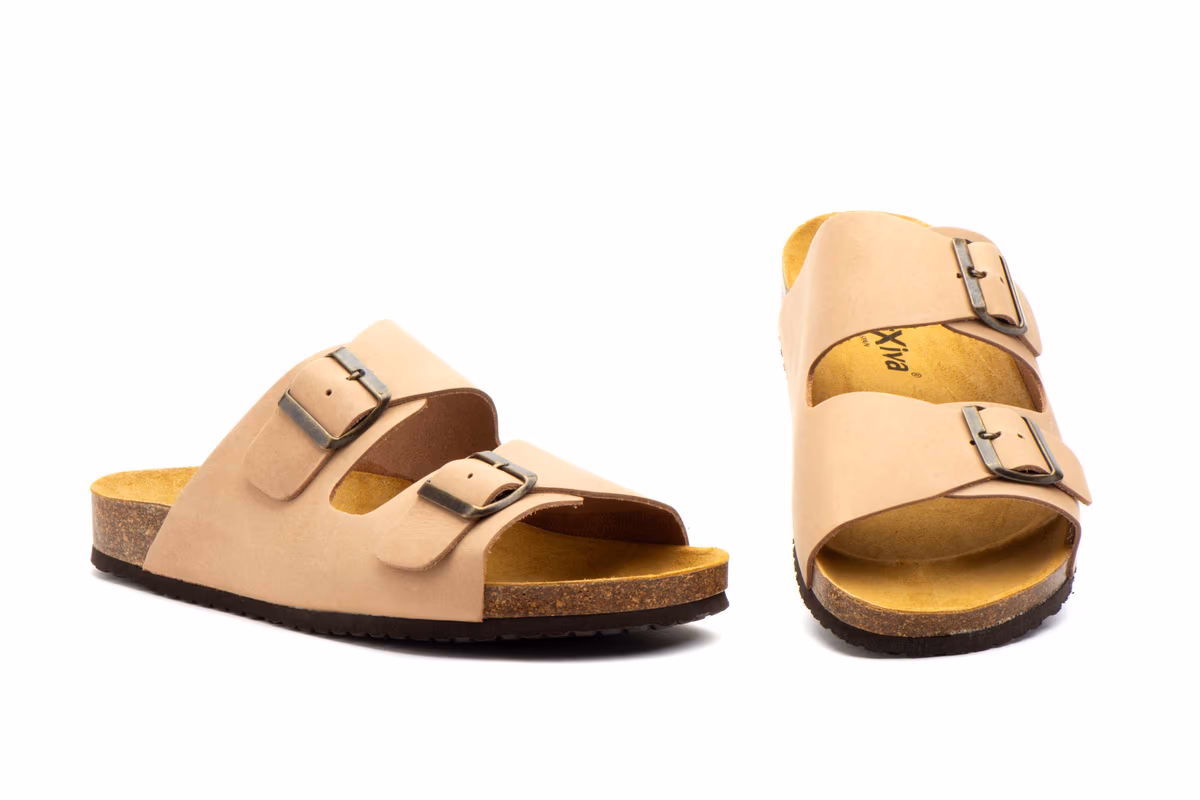 Sandalias Hombre Piel Taupe