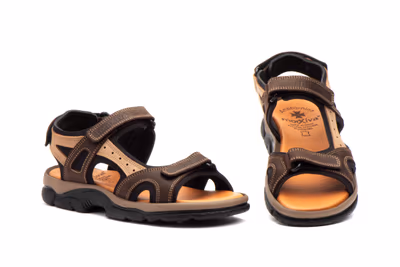 Sandalias Hombre Piel Keloil Moka Taupe Morxiva