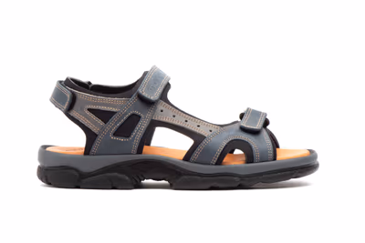 Sandalias Hombre Piel Keloil Marino Gris Morxiva - 3