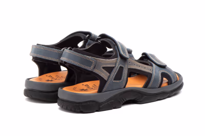 Sandalias Hombre Piel Keloil Marino Gris Morxiva - 7