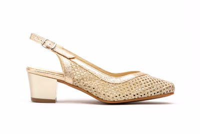 Zapatos Mujer Platino Tacón Bajo - 3