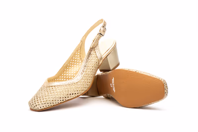 Zapatos Mujer Platino Tacón Bajo - 5