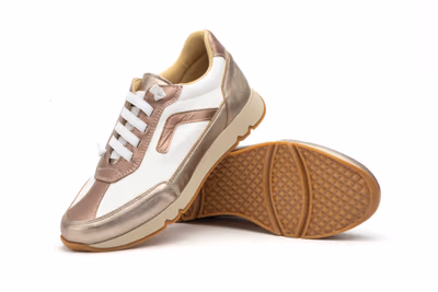 Deportivos Mujer Piel Blanco Platino - 5