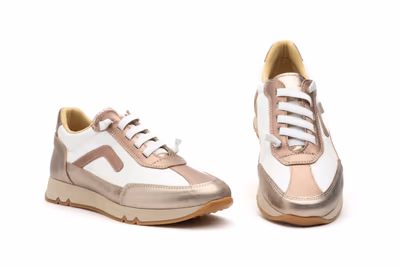 Deportivos Mujer Piel Blanco Platino