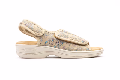 Zuecos Mujer Beige Velcro - 3