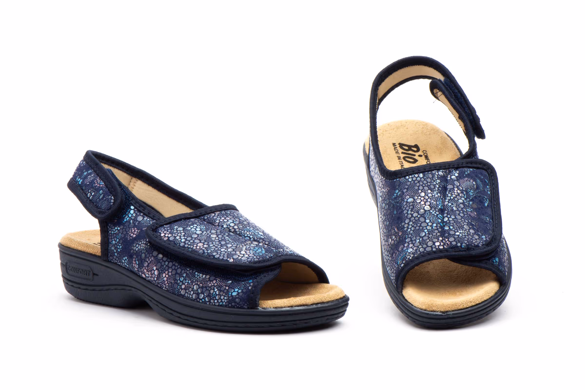 Zuecos Mujer Marino Velcro