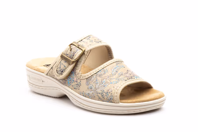 Zuecos Mujer Beige Hebilla - 2