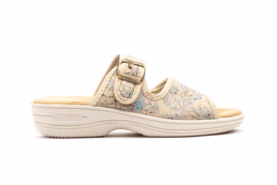 Zuecos Mujer Beige Hebilla - 3