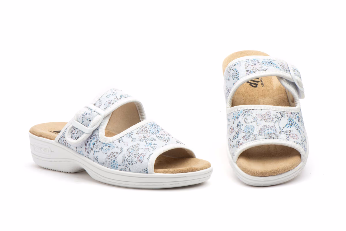 Zuecos Mujer Blanco Hebilla